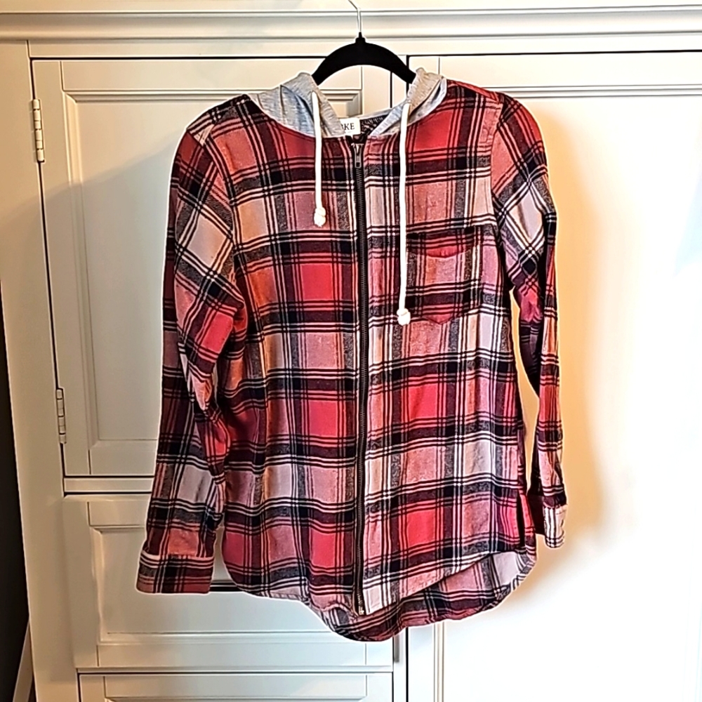 BKE zip hooded flannel